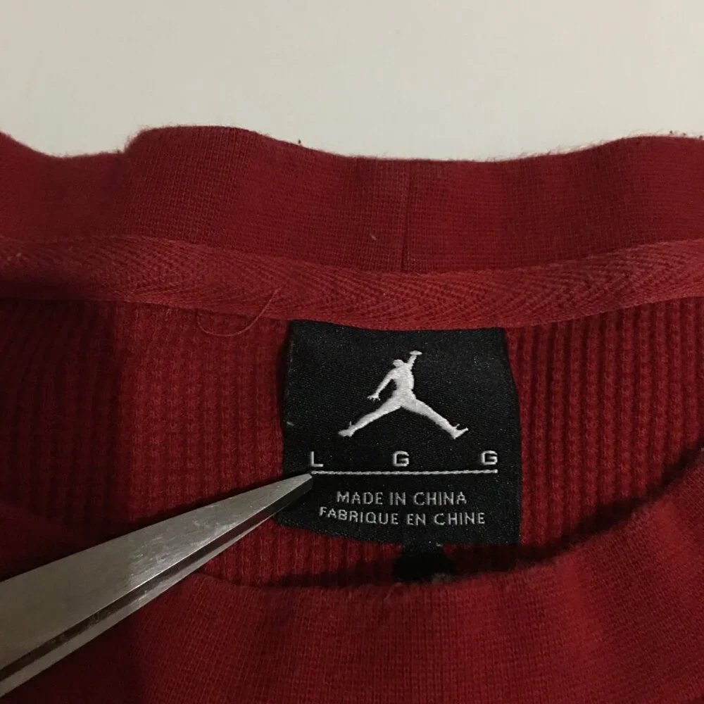 Nike Air Jordan Thermal Shirt Mens Large Red Jumpman Logo Long Sleeve